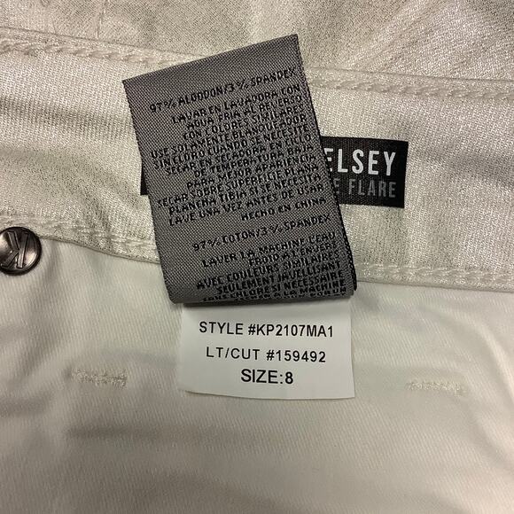 Kut from the Kloth Sz 8 Silver Kelsey High Rise Fab Ab Ankle Flare Pants HR8-4 - Picture 7 of 9